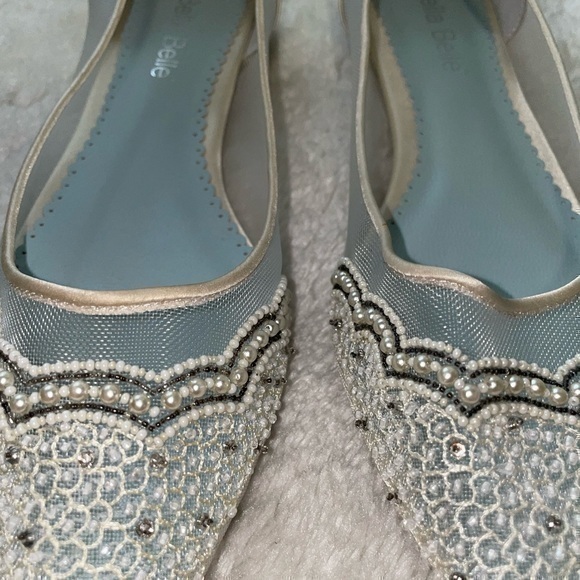 Bella Belle Hailey Transparent Cinderella Flats Tiffany Blue Sole Bridal Wedding - Picture 4 of 8
